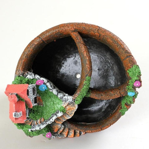 Image of Pastoral Resin Flowerpot Succulent Plants Planter Desktop Potted Holder Home Garden FengShui Decoration Mini Bonsai Pots