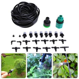10M Automatic Drip Irrigation System Cool Misting Nozzles Sprayer Watering Hose Kit For Garden 4/7mm Hose Spray Head