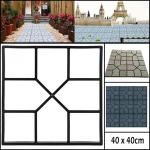 Plastic Garden Path Maker Mold Irregular Model Concrete Stepping Stone Cement Mould Brick DIY Home Garden Tools